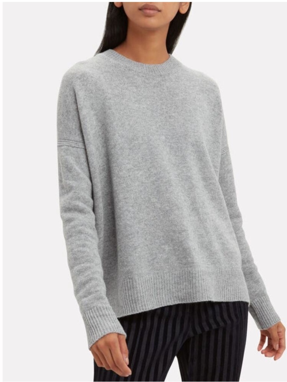 DEREK LAM 10 CROSBY $295 MULHOLLAND WOOL/SILK/CASHMERE GREY SWEATER Sz XS